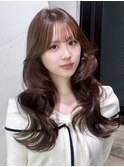 韓国巻きレイヤーへアセミロング_F1427