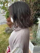 ヘア プロデュース キュオン(hair produce CUEON.) 切りっぱなしボブ×グレージュ