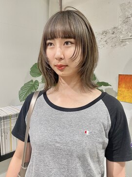 クリアーオブヘアー 栄南店(CLEAR of hair) 顔まわりカット×ミルクティー/RIHO