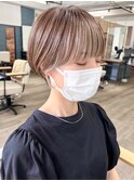 インナーカラーショート 大人丸みショート 博多ショート 福岡