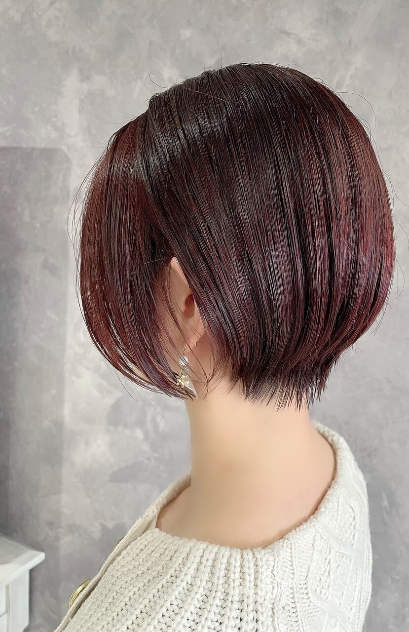 大人前下がりショートボブ☆ピンクブラウンカラー：L198451894
