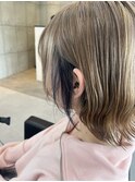 ★インナーカラー★ミルクティーベージュ×ブルー