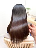 髪質改善　艶髪　ストレート　縮毛矯正　暗髪　韓国風　ロング