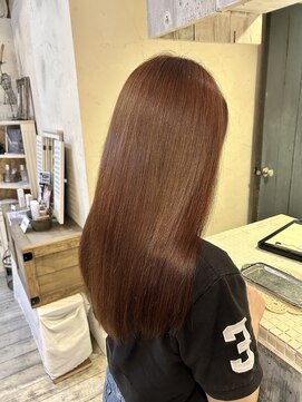 インス(ensue) 20代30代40代京都髪質改善カラー韓国ヘアオレンジベージュ透明感