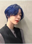 Say.岩井　ハンサムショート×ネイビーカラー×前髪なし