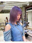 パープルカラー派手髪カラーハイトーンダブルカラーケアブリーチ