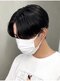 黒髪マッシュナチュラルマッシュメンズヘア韓国ツーブロック