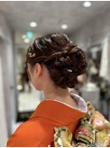 着物ヘアスタイルゆるふわシニヨン