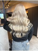 ダブルカラー、ブリーチ、ハイライトミルクティー、レイヤー