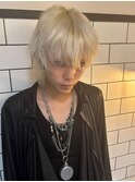 15872ブリーチ＆ダブルカラー金髪ホワイトブロンドウルフ