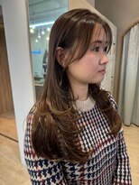 ロンドアジュール 横浜(Lond azur) ミディアムレイヤーカット/チャコールグレー/顔周り/前髪/横浜