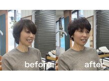 ショートヘア　before after
