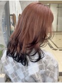 エンドカラー裾カラーハイトーンピンクカラーレイヤーカット