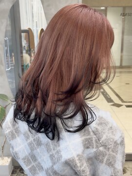 エッセンザ 梅田(ESSENZA) エンドカラー裾カラーハイトーンピンクカラーレイヤーカット