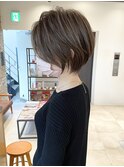 30代40代50代絶壁解消白髪ぼかし面長似合う若見えショートヘア伊