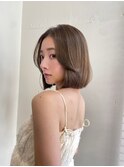 美髪大人内巻きボブまとまるボブグレージュオリーブグレージュ