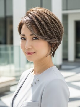 レヴィア(REVIA) 白髪ぼかしハイライトブリーチミルクティーベージュ