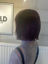 ギルド 清瀬店(GUILD) 艶感ワインレッドの切りっぱなしボブ