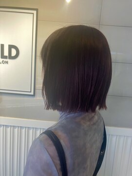 ギルド 清瀬店(GUILD) 艶感ワインレッドの切りっぱなしボブ