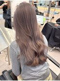 原宿ミルクティーケアブリーチミディアムレイヤーベージュカラー