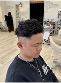 七三フェードショート×オールバックパーマ【Lond伊藤メンズ】
