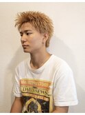 スパイキーショート　ブロンドカラー　鹿児島メンズ