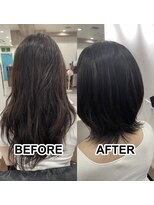 アルト(Alto) 「ショートにしてもパサつかせたくない」→艶々ミディで若々しく