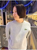 morio札幌　骨格矯正カット　ライン感のあるミニボブ