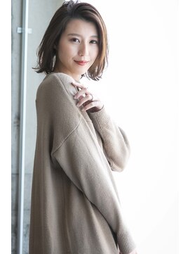 ペスカ 清田店(pesca) 切りっぱなし　ミディアム外ハネボブ×PESCA