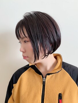 ラ ブレス なんばスカイオ(LaBless) 大人可愛い黒髪☆前下がりショートボブ丸みショート