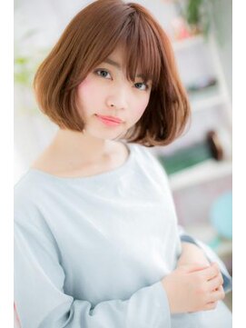 ミック ヘアアンドメイク アップ 駒込店(miq Hair&Make up) クラシカルぱっつんボブ★オレンジカラーフレンチガーリーa1