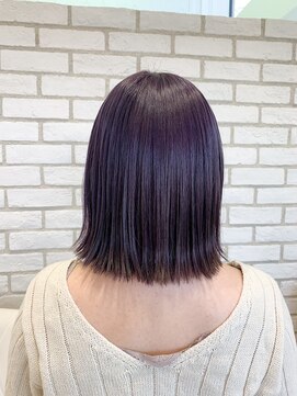 アッシュ 十日市場店(Ash) 暗髪パープル×ボブ
