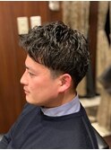 ツーブロック+形状記憶パーマ