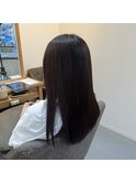 艶髪ストレート×セミロング×チョコレートブラウン×髪質改善