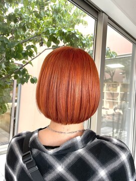 クロエ バイ ラヴィズム 小針店(CLOE by LUVISM) ビビットオレンジ×ミニボブ