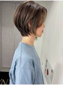 ショートボブ×アッシュグレージュ