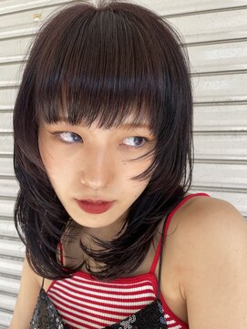 ラック(LUCK) レイヤーぱっつん前髪ステップボーンカットシルキー船橋/韓国