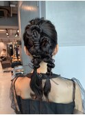 【ダブルポニーテール】/結婚式/二次会/同窓会/銀座/ヘアセット