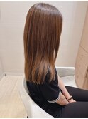 美髪フェミニンロング似合わせグレージュ胸上イメチェン絶壁30代