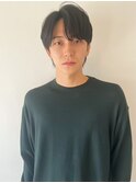 スパイキーショートブルーブラックフェザーパーマサーフカール