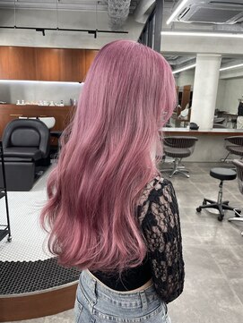 ニコ トウキョウ 渋谷(nico TOKYO) ダブルカラーチェリーレッドピンクブラウン韓国レイヤーロング