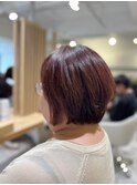 20代30代40代◎似合わせバイオレットココアベージュ小顔ボブ