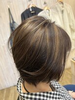 ヘアーサロン アイディ(HAIR SALON Id)&nbsp;ハイライト大人カラーショートボブ