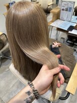 ブランニュー オーバー 難波店(Brandnew over) ミルクティーカラー(ケアブリーチ/髪質改善ケアカラー/レイヤー