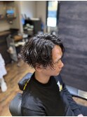 刈り上げセンターパート/波巻きツイストスパイラル/瀬田