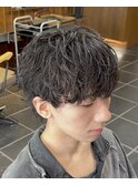 大分メンズカットメンズパーママッシュウルフシャドウパーマ眉毛