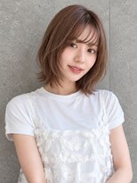 シー バイ ロンド 新宿(Sea by Lond)&nbsp;ワンホンレイヤ ー×ダークブルー[デジタルパーマ/ボブ/韓国]
