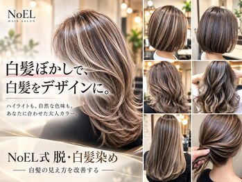 ノエル(NoEL)の写真/鹿児島市◆脱・白髪染めハイライト・白髪ぼかしで楽しむ大人のデザインカラー♪NoEL式