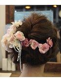 ヘアアレンジ(花付き)