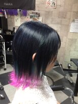 ミミック (mimic) ブルーブラックインナーグラデ―ヘアカラーTRICK style！